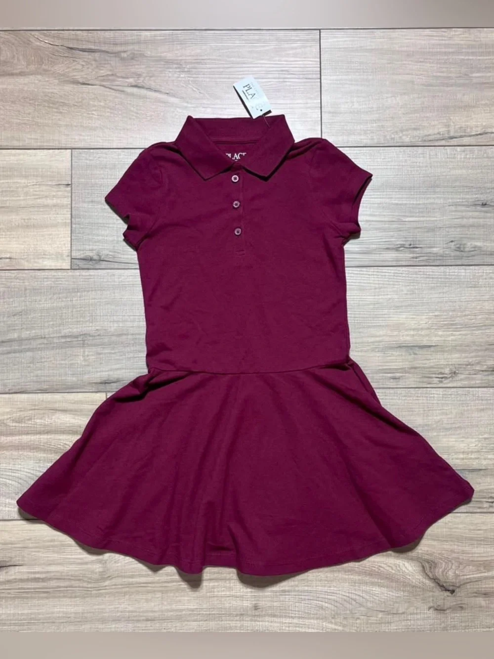 The Childrens Place Girls Soft Pique Polo Dress Size Small 5/5 Rubine